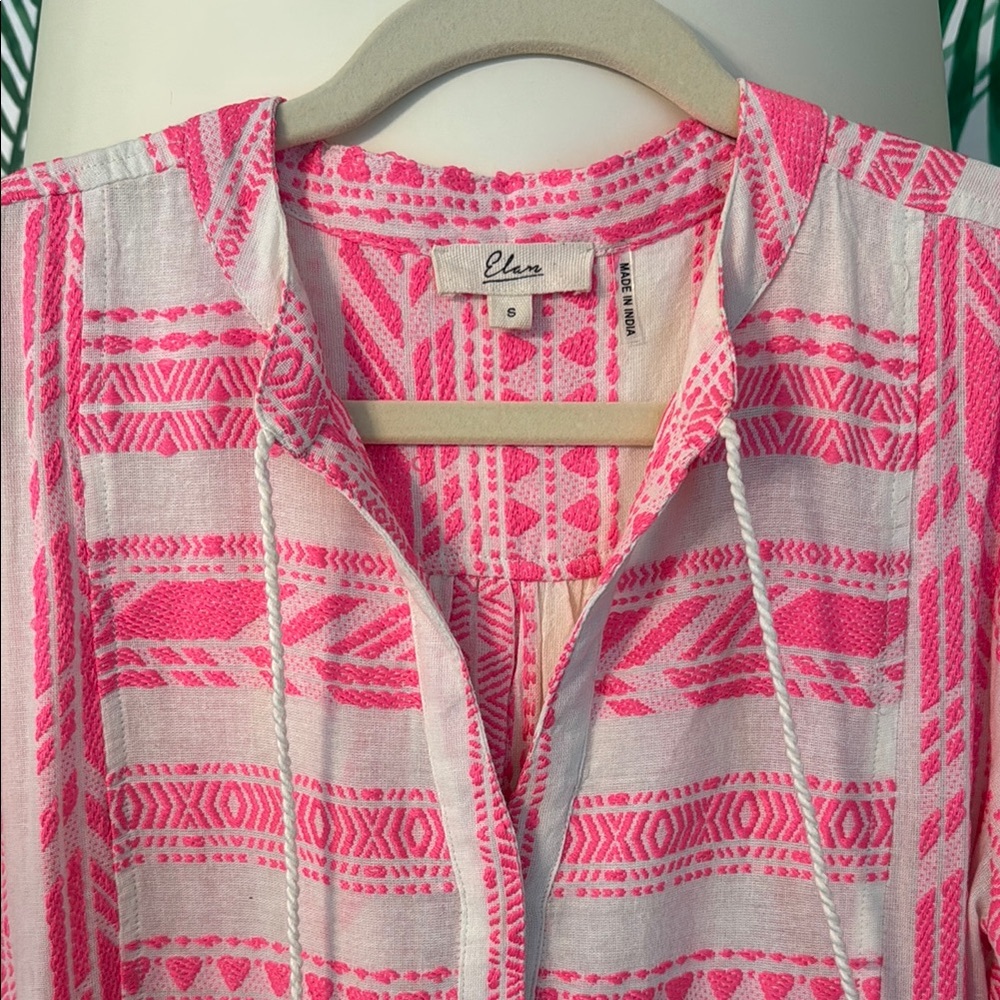Pink and White Tassel Bohemian Maxi Dress - Picture 3 of 3
